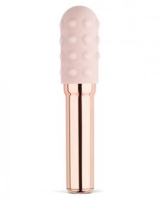 Le Wand Grand Bullet Vibrator Silicone Textured Ring Rose Gold