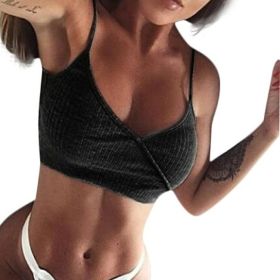 Summer New Sexy Low-cut Underwear Exposed Navel V-neck Camisole Top (Color: White, size: S)