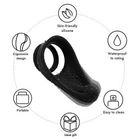 Penis Ring with Teasing Tail Stretchy Ring for Penis Stimulation;  Penis Trainer Sex Ring for Men Harder Longer Stronger Sexual Pleasure Enhance; (Color: Black)